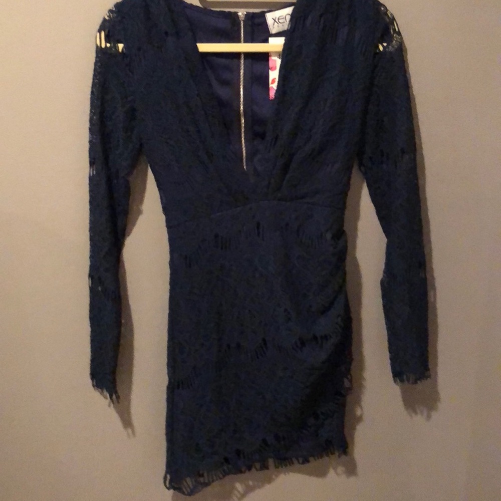Xenia blue lace romper